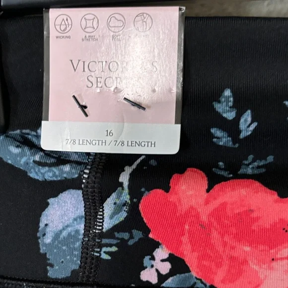 Sz 16 Victoria’s Secret  Black Floral Leggings - Picture 5 of 6